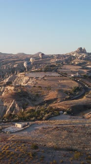 Cappadocia Turkey  Vertical Video of Balloon Launch