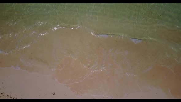 Aerial top down abstract of paradise sea view beach time by turquoise lagoon with white sand backgro