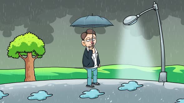 Cartoon Rainy Day