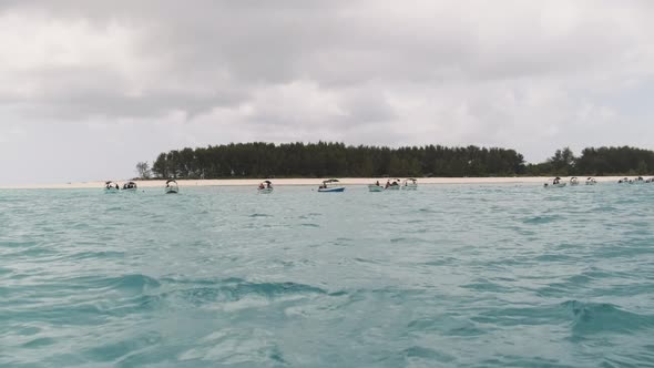 Mnemba Island View From a Boat in the Ocean Pristine Sandy Beaches Zanzibar