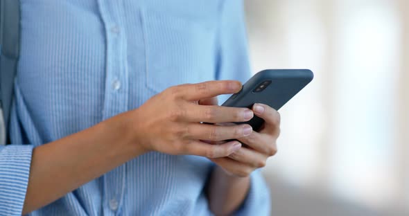 Close up of woman use of smart phone