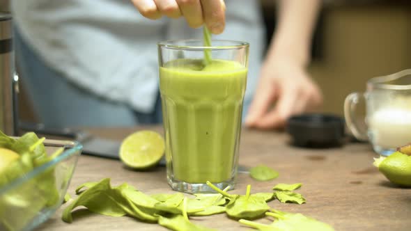 Glass of green smoothies