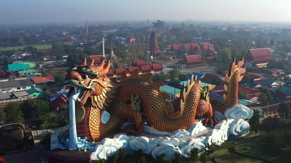 Aerial View of Dragon Paradise Park Suphan Buri in Thailand