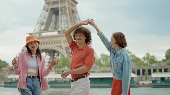 Group of teens in Paris