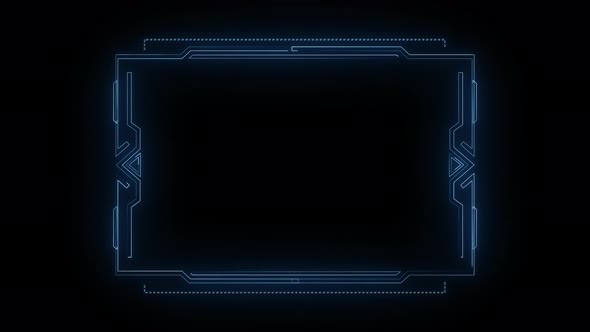 Hud Frame Digital Technology Plexus Lines, Alpha Channel