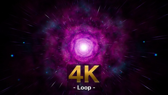Move In To Purple Pink Nebula Space 4K Loop