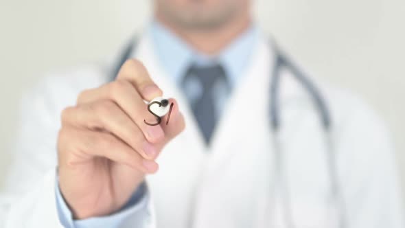 Stomach Cancer Doctor Writing on Transparent Glass