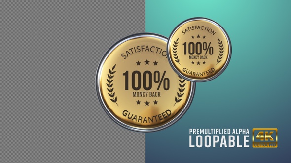 Satisfaction Guaranteed Badge Looping with Alpha Channel