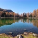 Autumn lake near San Pellegrino Pass, Trentino, Dolomites Alps, Italy. - VideoHive Item for Sale