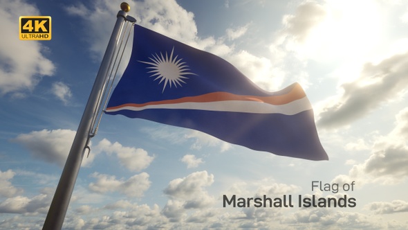 Marshall Islands Flag on a Flagpole - 4K