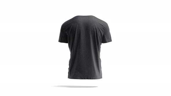 Blank black wrinkled t-shirt, looped rotation