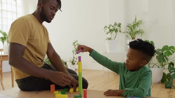 Father and son at home