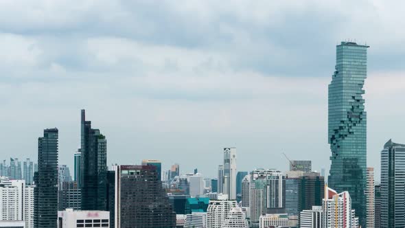 Time Lapse Cityscape and Highrise Buildings in Metropolis City Center