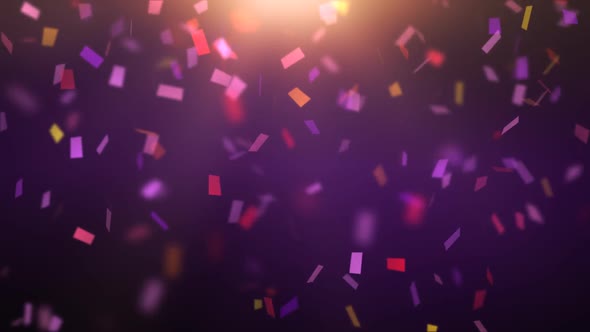 Confetti Falling On Purple Background