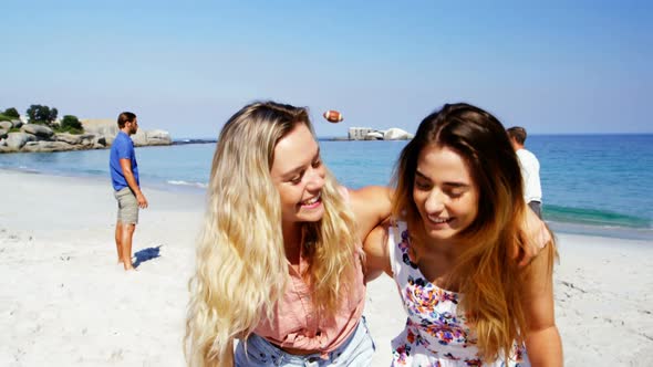 Friends enjoying together at beach