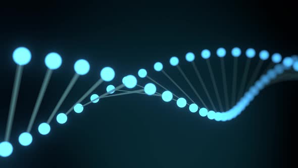 DNA chain video. Genetics.