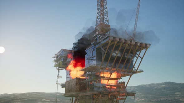 Offshore Oil and Gas Fire Case or Emergency Case alt