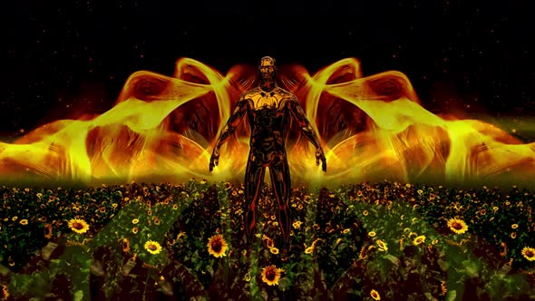 Man Sunflower 4K