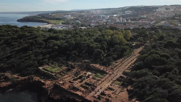 Aerial View Of The Ancient City Of Tipaza, Algeria