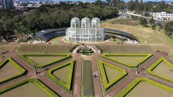 Curitiba Brazil. Public park at downtown city of Parana state.