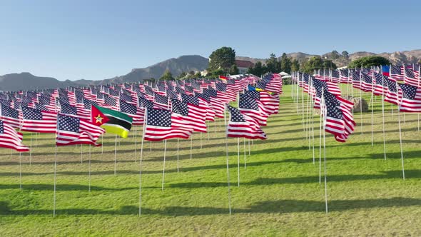 Drone Footage of Waving Symbols in the Ground at Equal Spaces Malibu Los Angeles