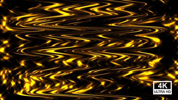 Abstract Golden Horizontal Wave Background 4K