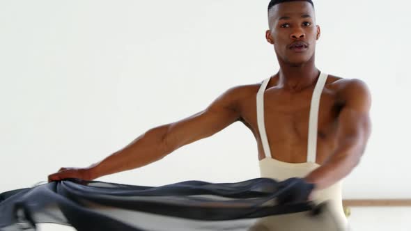 Male dancer practicing contemporary dance