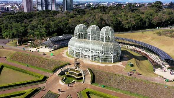 Curitiba Brazil. Public park at downtown city of Parana state.