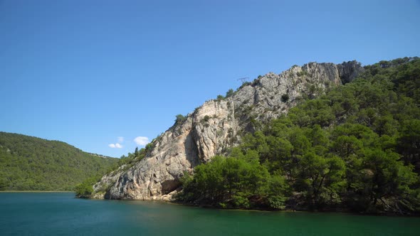 View of a cliff along the river in Skradin Šibenik-Knin County Croatia