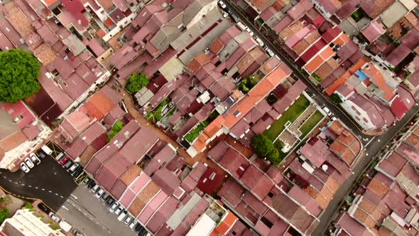 Drone aerial footage in Malacca Old Town, Malaysia