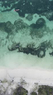 Vertical Video of the Ocean Near the Coast of Zanzibar Tanzania