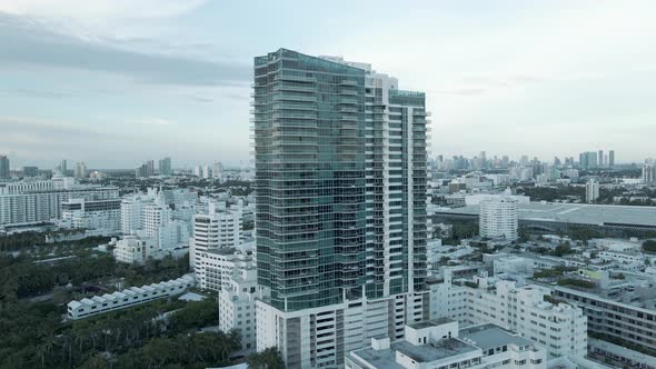 Panoramic Miami Beach Drone View