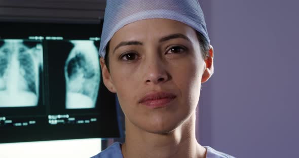 Medical professional working at a hospital alt