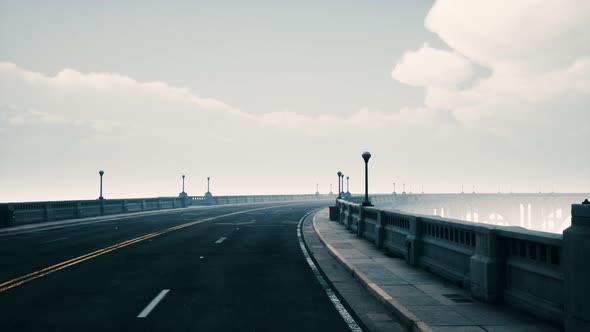 Long Bridge in Misty Fog