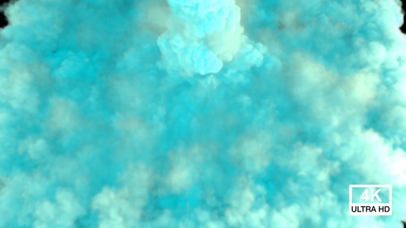 Aqua Color Smoke Streaming And Spreading 4K alt