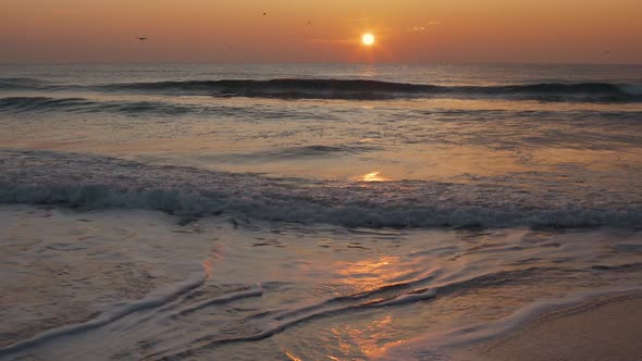 Best Beautiful Sunset or Sunrise on Paradise Sand Beach on the Island in Slow Motion