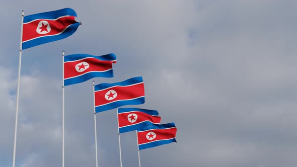 North Korea Flag on the Operating Chipset circuit board