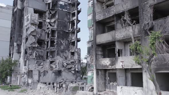 Residential Building Destroyed By the War in Ukraine