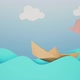 Cartoon Paper Ship And Ocean Kids Background - VideoHive Item for Sale
