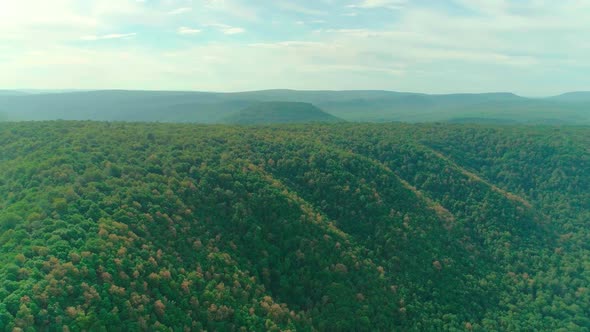 Aerial Video of Clouds Mountains Forest and Mountain River