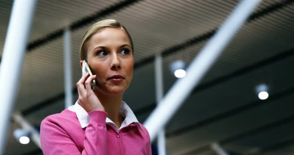 Woman talking on mobile phone