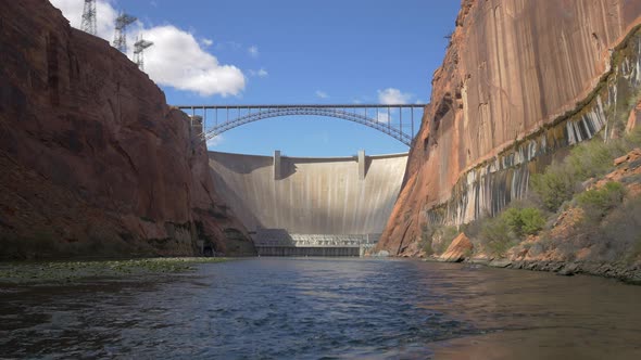 Colorado River with a bridge and the Hoover Dam