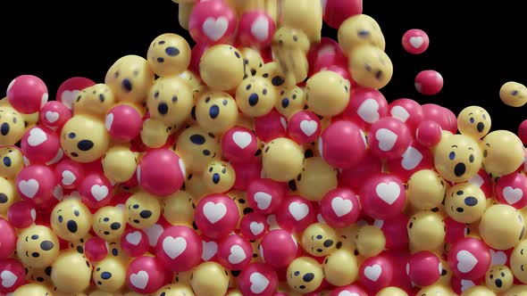 4K 3D Heart + Wow Social Media Reactions