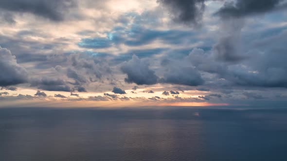 Cloudy Blue Sunset at Sea Turkey Alanya 4 K