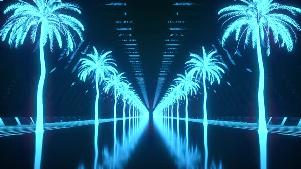 Palm Neon Background