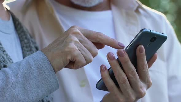 Grandparents Using Smartphone, Available Tariffs, Online Pharmacy App Order