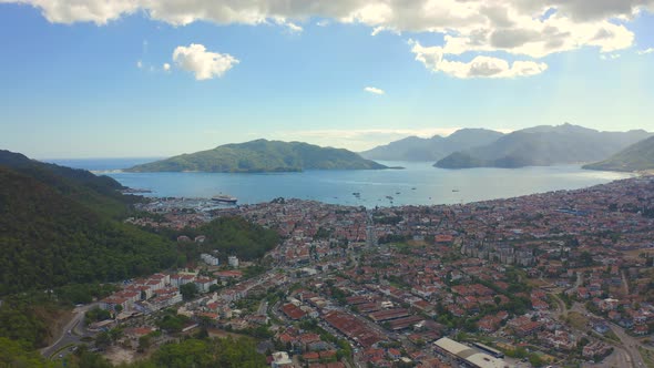 Aerial View of Marmaris Province of Mugla City in Turkey