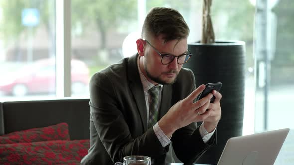 businessman using smartphone