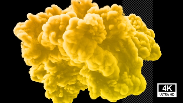Yellow Color Thick Smoke Reveal 4K alt