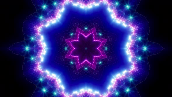 Blinking Blue Light Purple Kaleidoscope Loop 4K 02